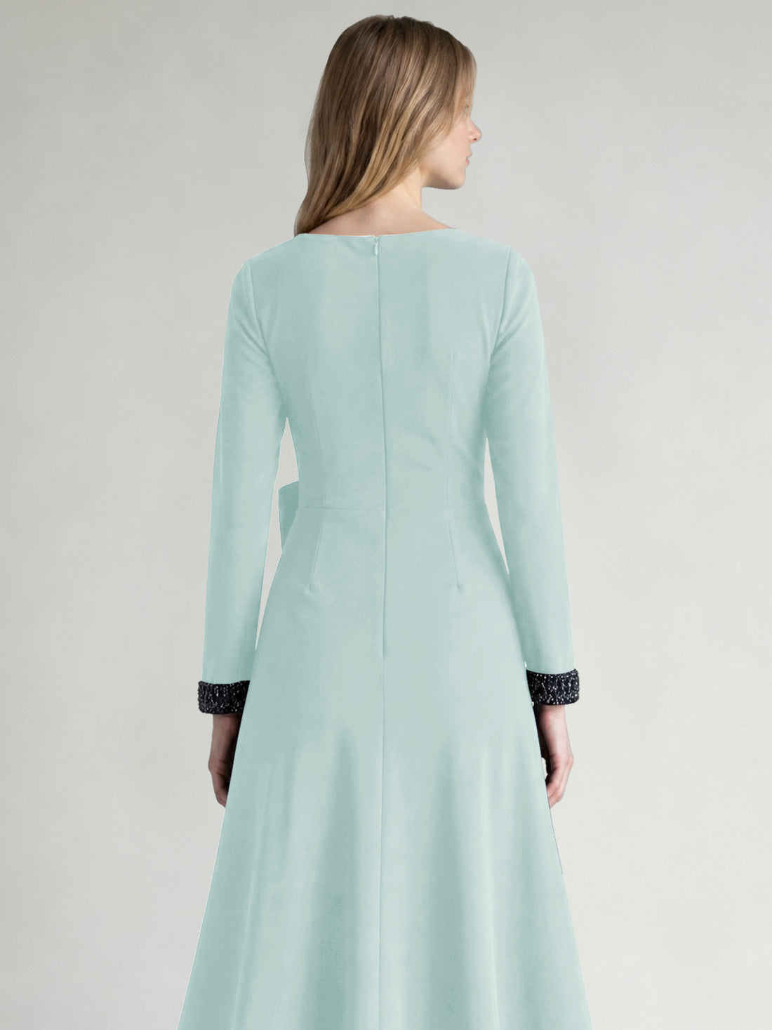 Stretch Satin Mother of the Bride Dress with Crystal
