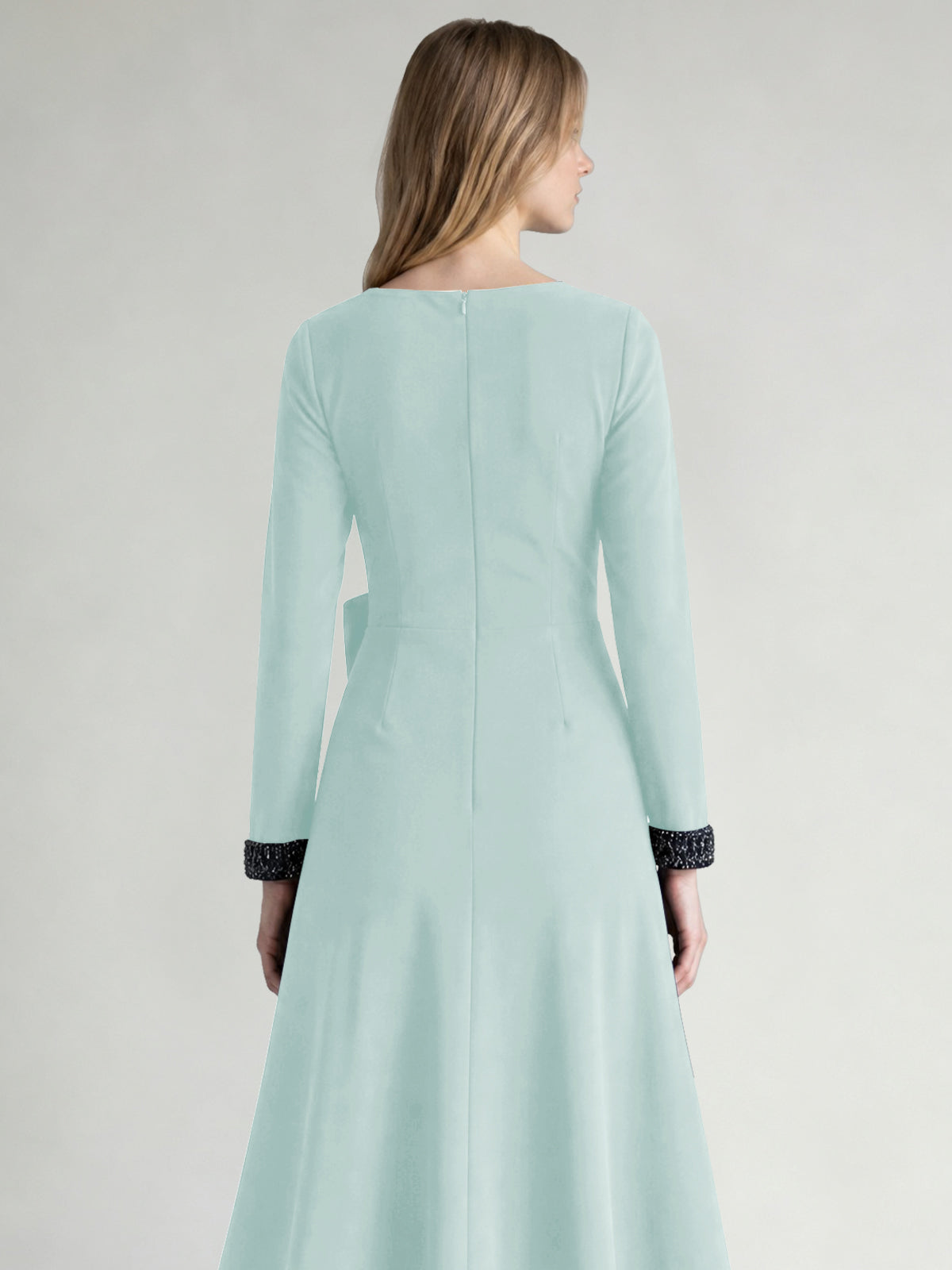 Stretch Satin Mother of the Bride Dress with Crystal
