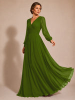 Chiffon Mother of the Bride Dress with Long Sleeves 