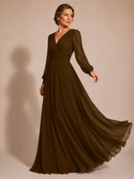 Chiffon Mother of the Bride Dress with Long Sleeves 