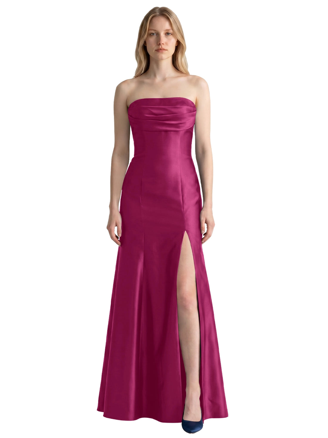 Strapless Ruched Bodice Prom Dress 