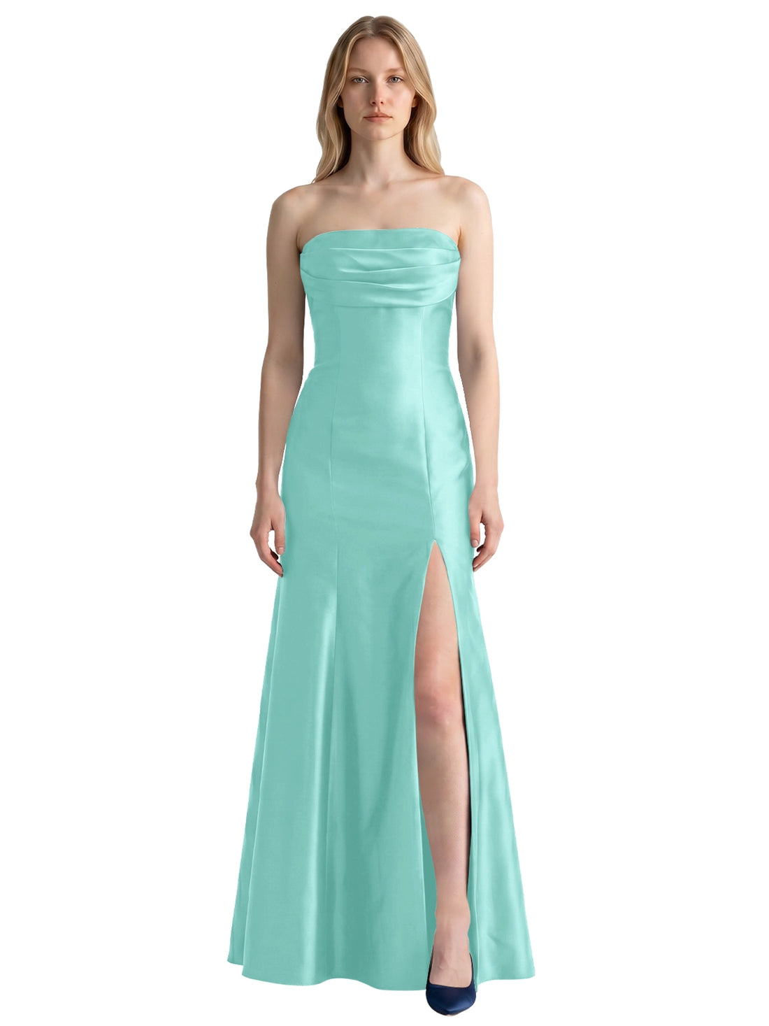 Strapless Ruched Bodice Prom Dress 