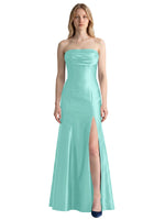 Strapless Ruched Bodice Prom Dress 