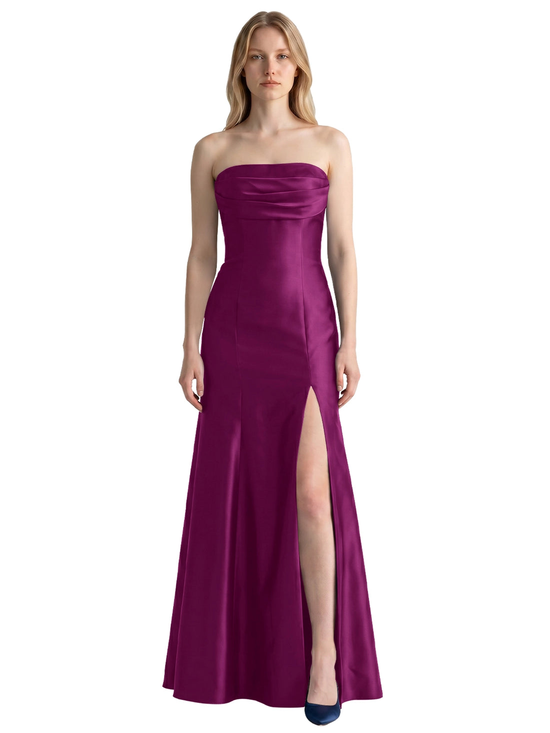 Strapless Ruched Bodice Prom Dress 