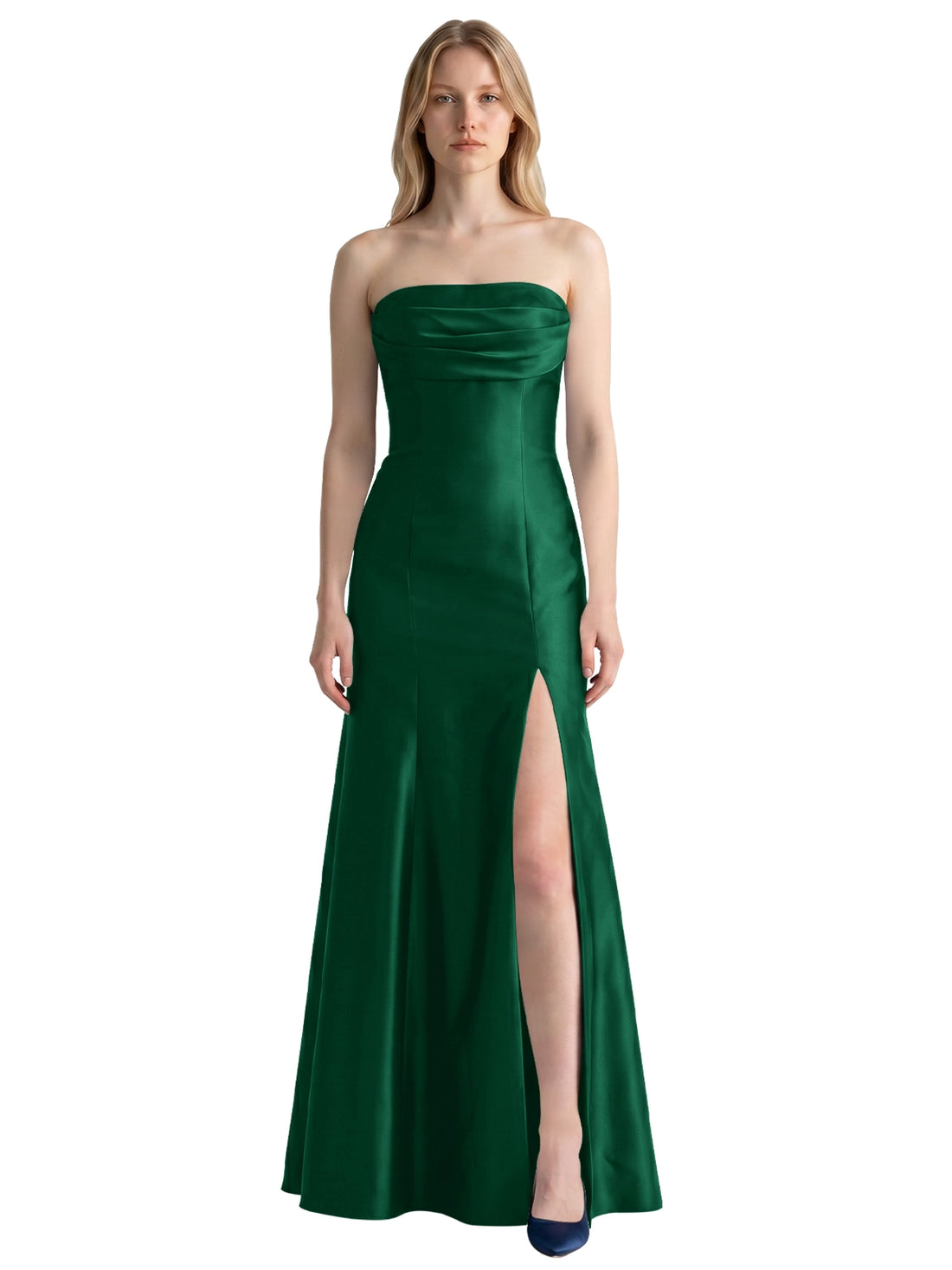 Strapless Ruched Bodice Prom Dress 