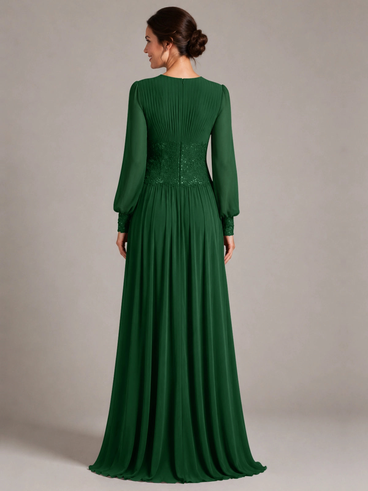 Chiffon Mother of the Bride Dress with Jewel Neckline 