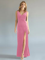 Velvet Bridesmaid Dress with Slit 