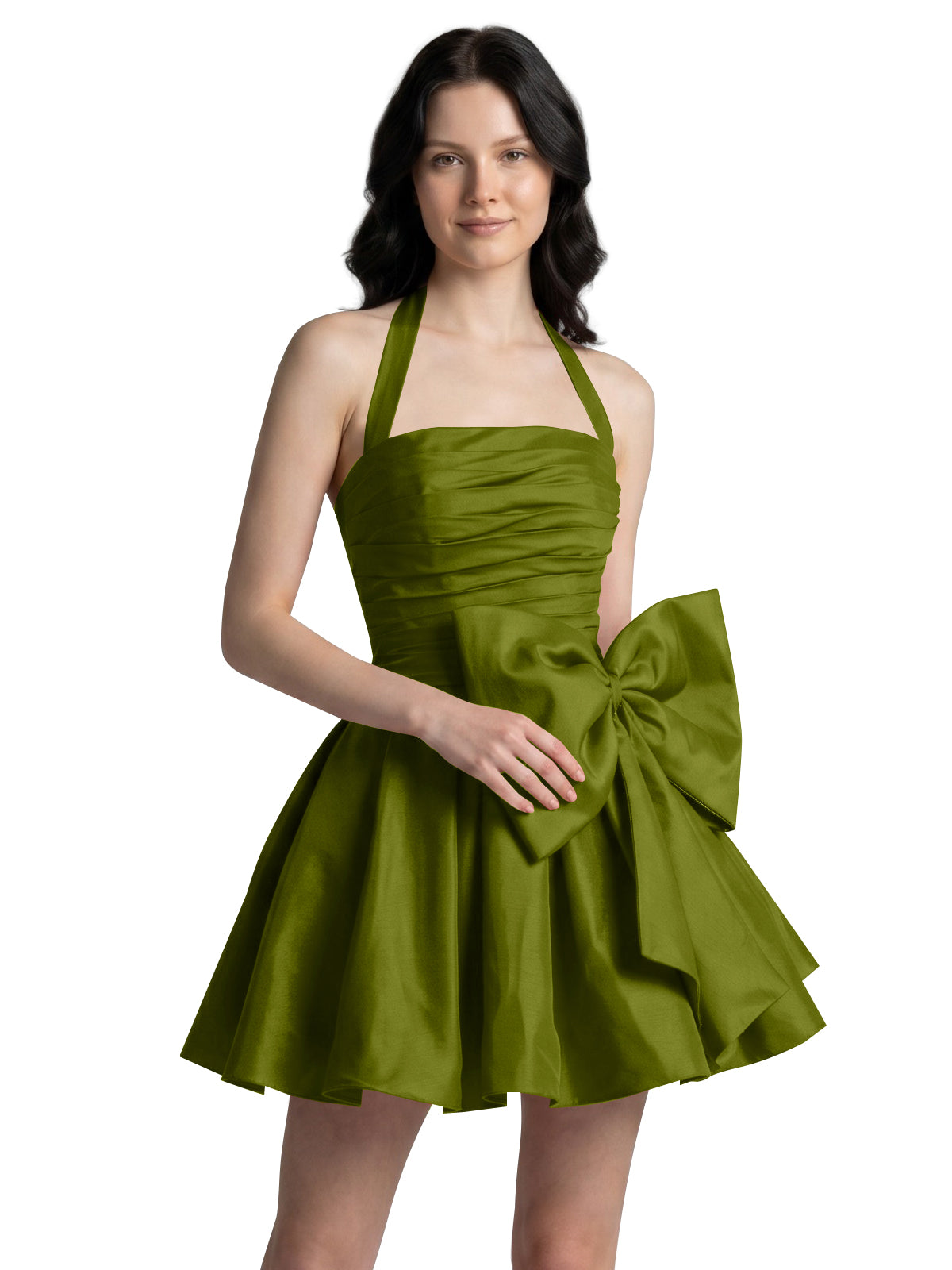 Halter Oversized Bow Mini Dress 