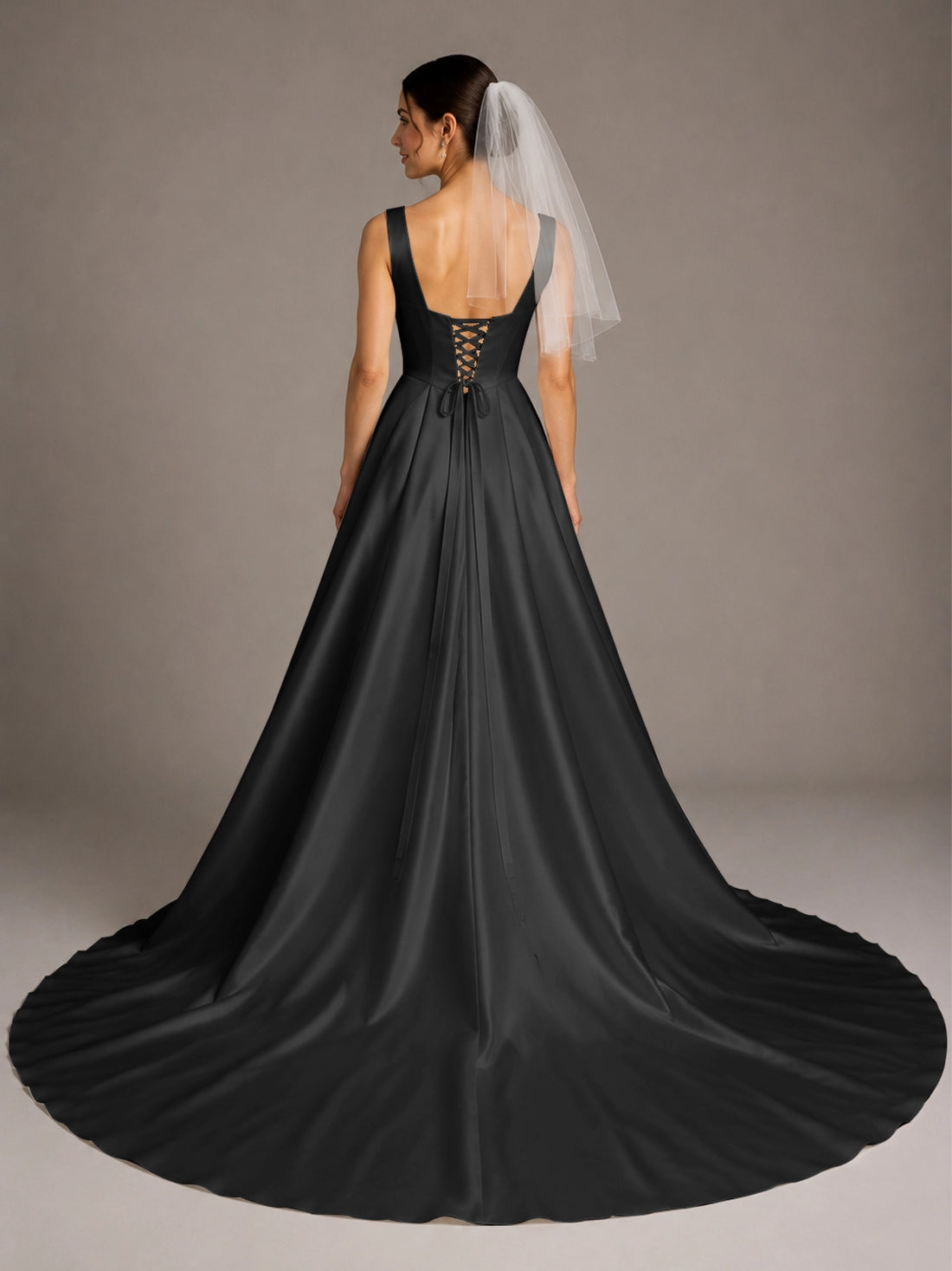 A-line Wedding Dress with Square Neck 