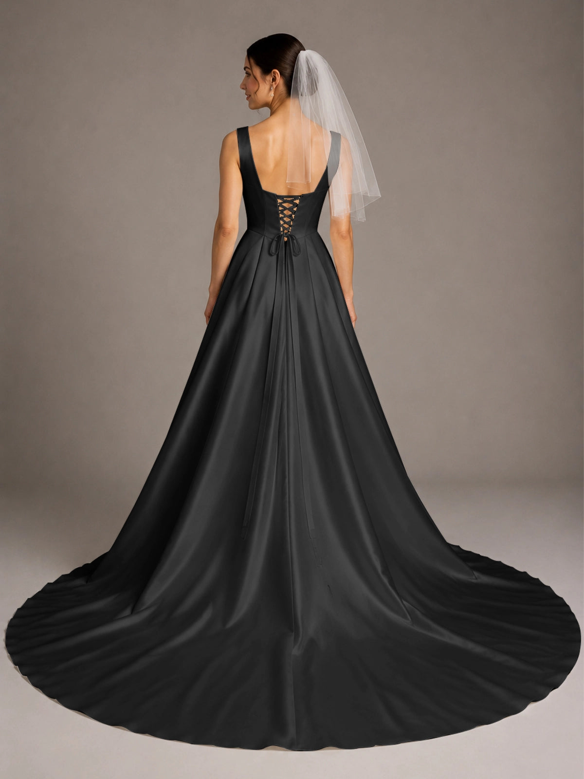 A-line Wedding Dress with Square Neck 