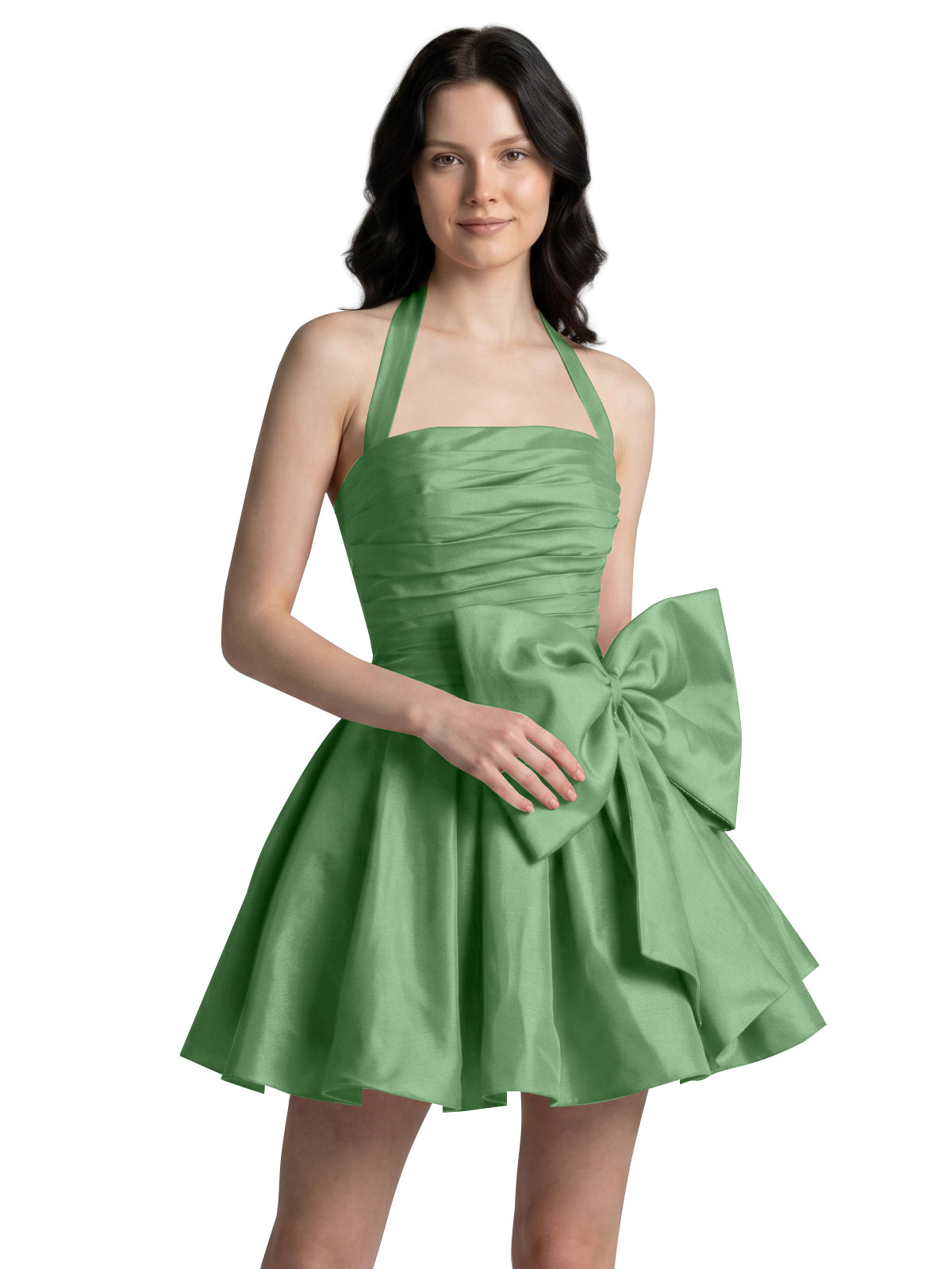 Halter Oversized Bow Mini Dress 