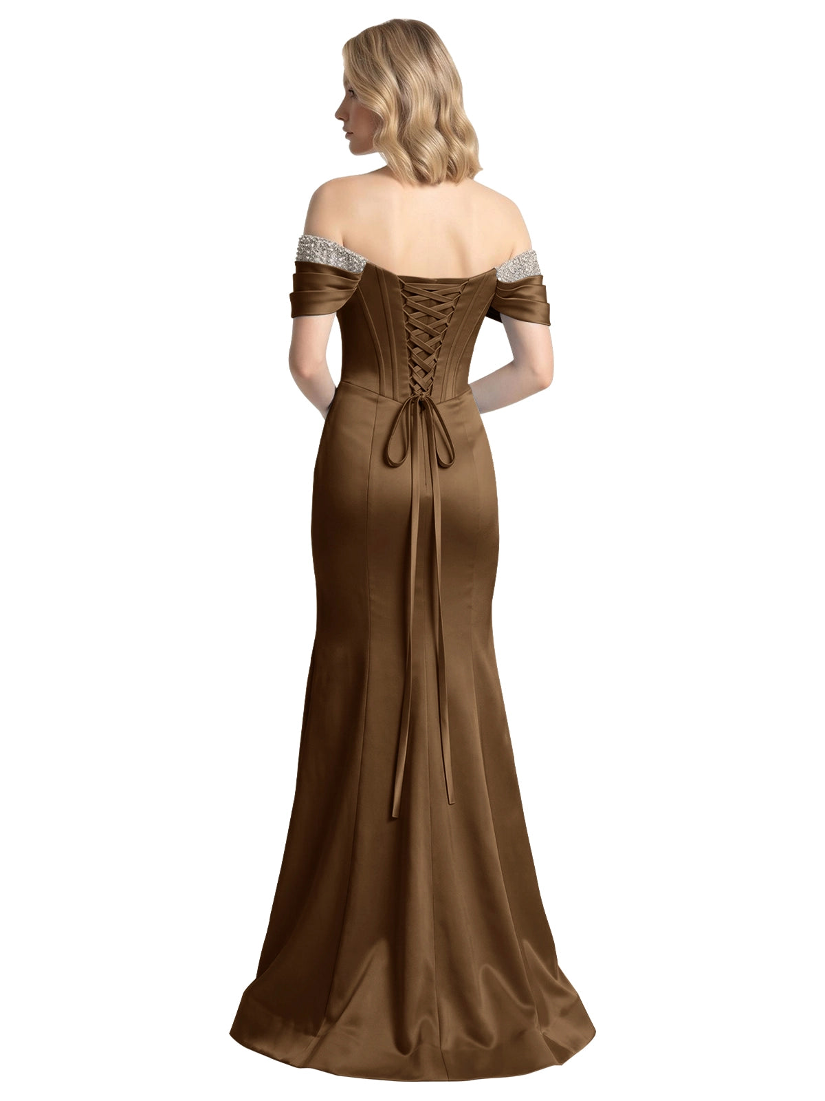 Corset Beaded Trumpet Prom Dress 