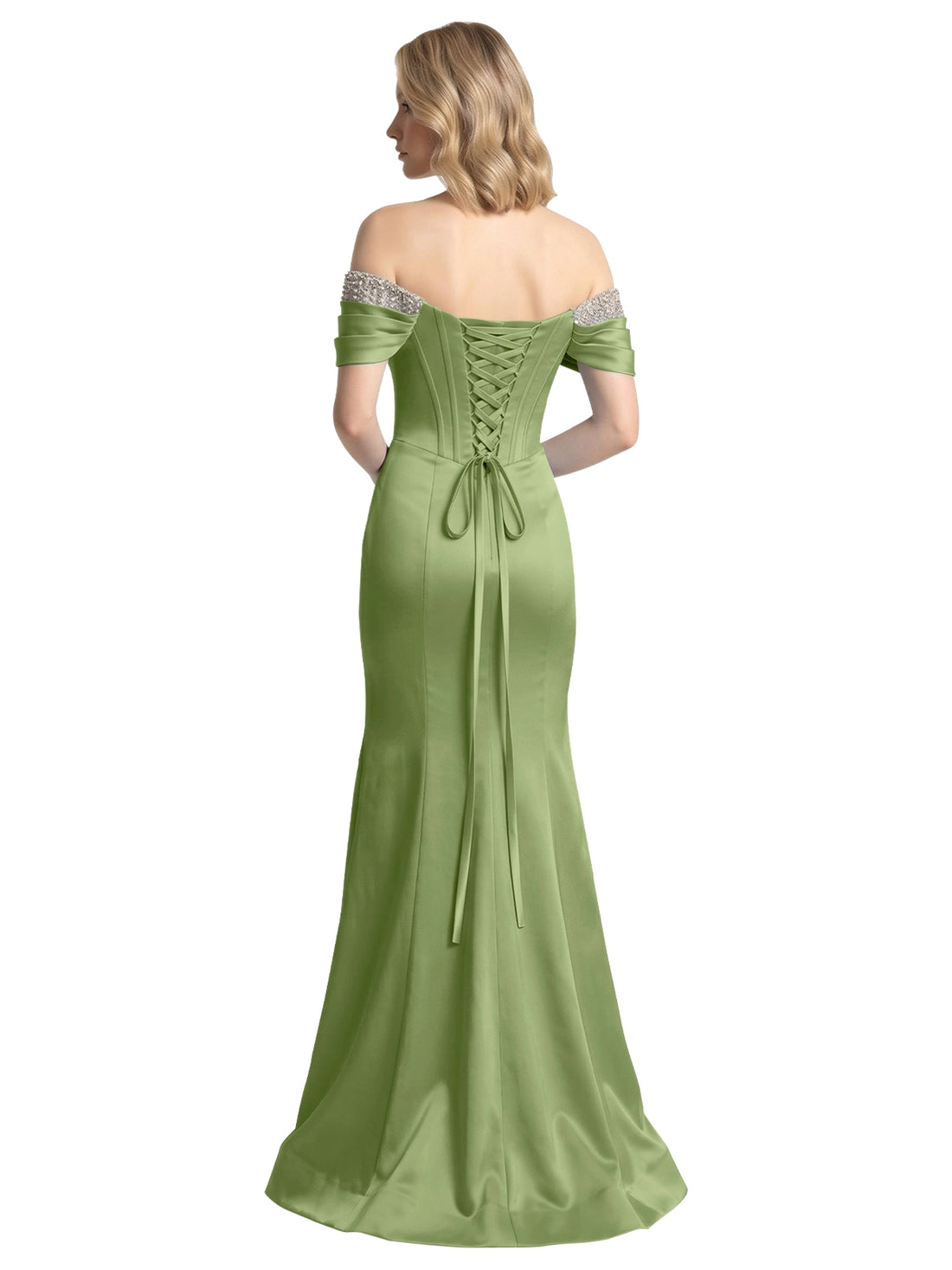 Corset Beaded Trumpet Prom Dress 
