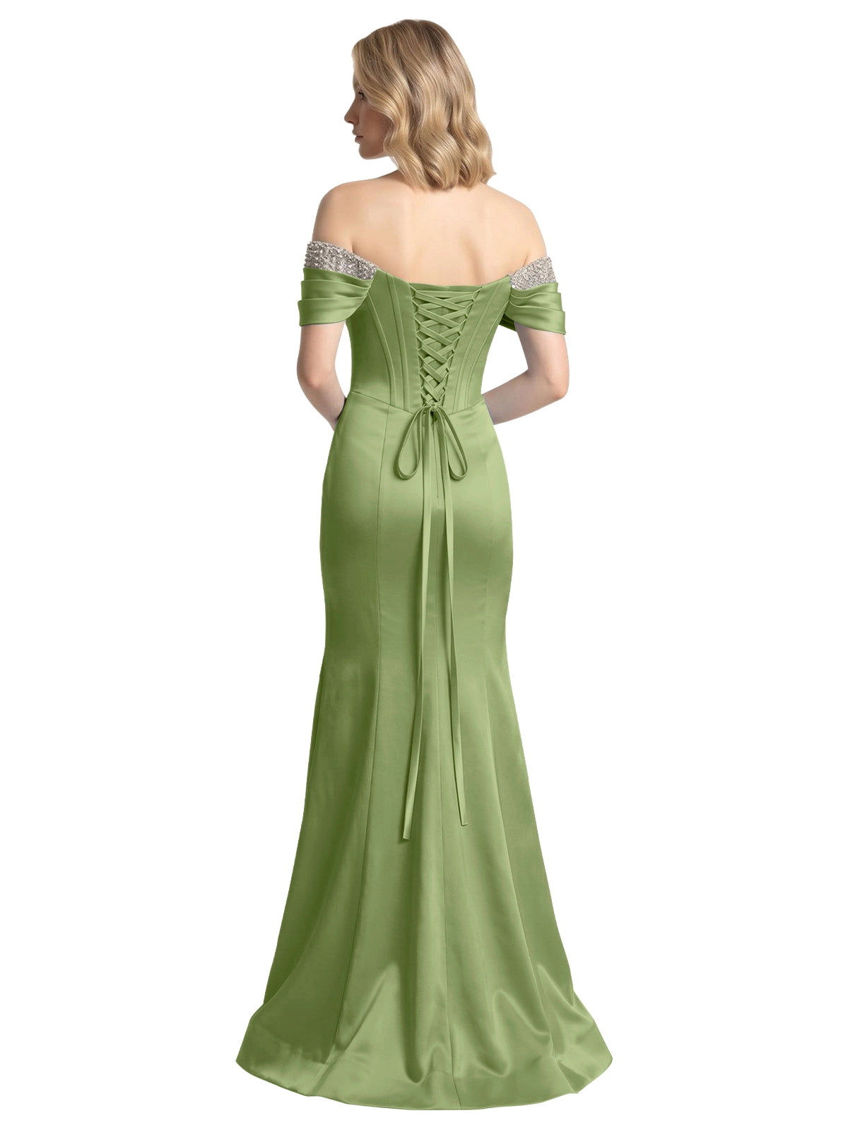 Corset Beaded Trumpet Prom Dress 