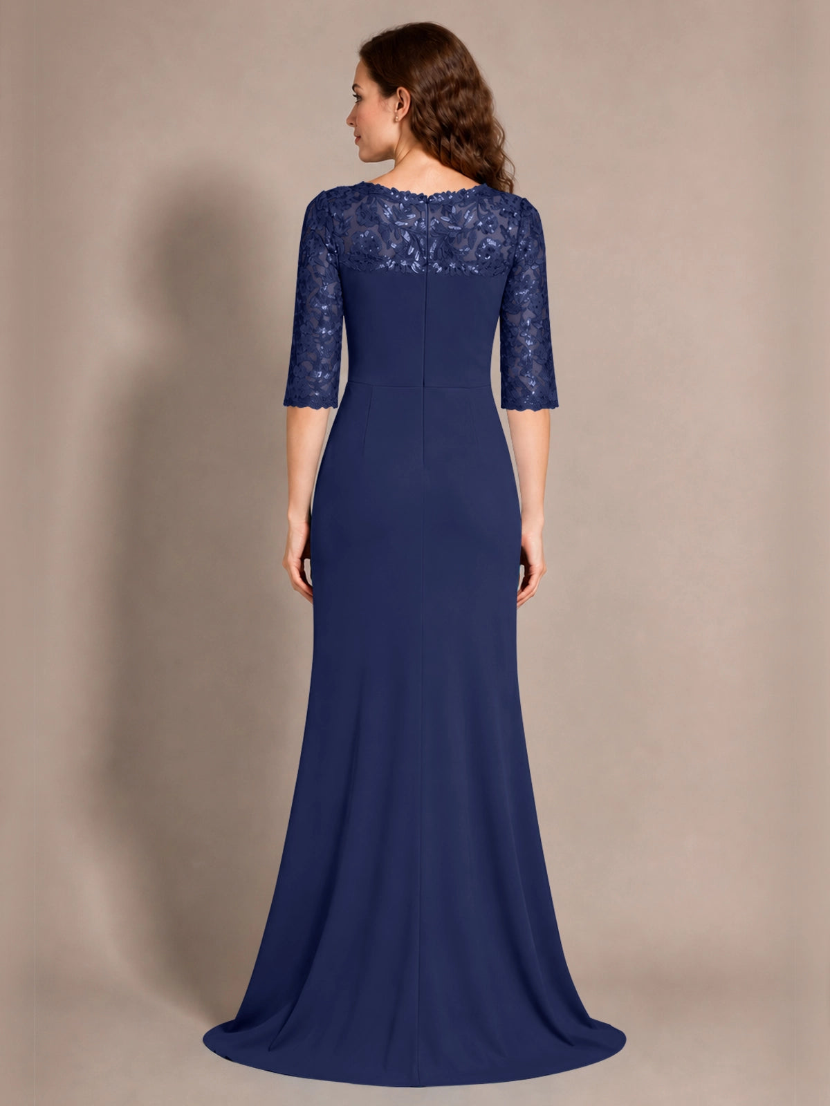 Lace Mother of the Bride Dress with Applique 