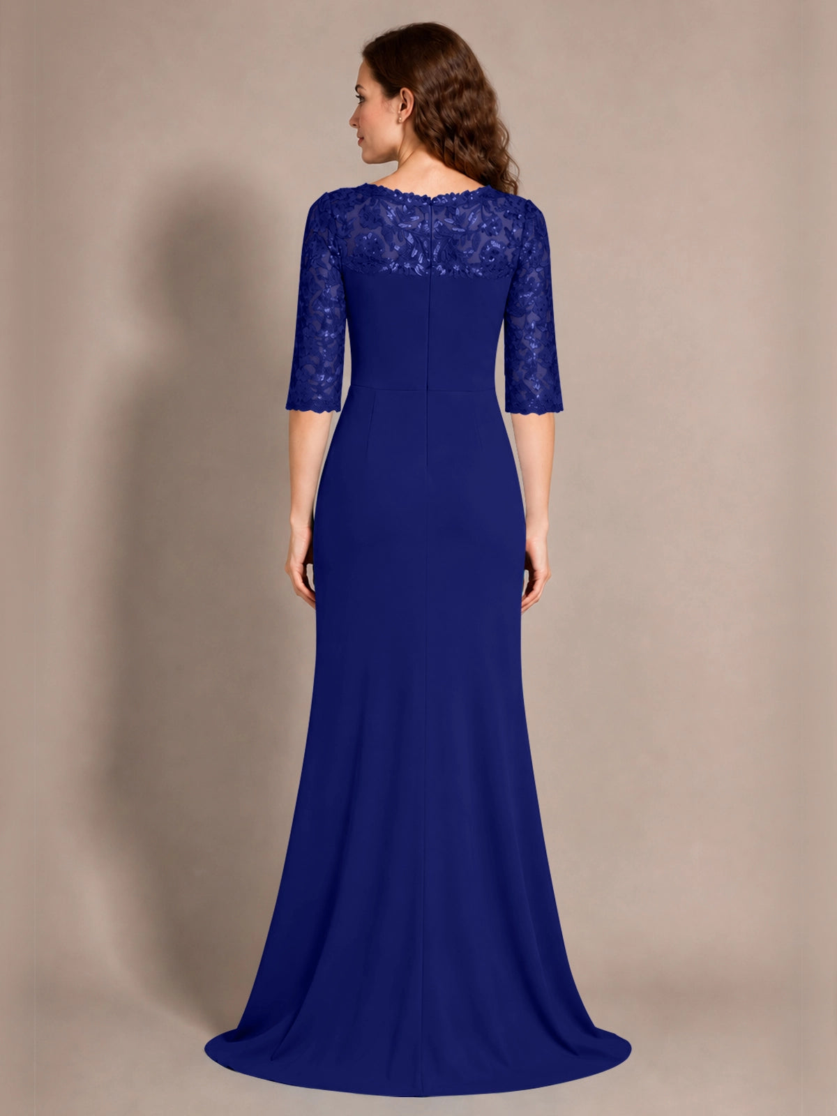 Lace Mother of the Bride Dress with Applique 