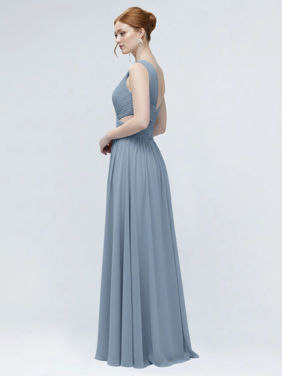 One-Shoulder Side Cut-Out Bridesmaid Dress 