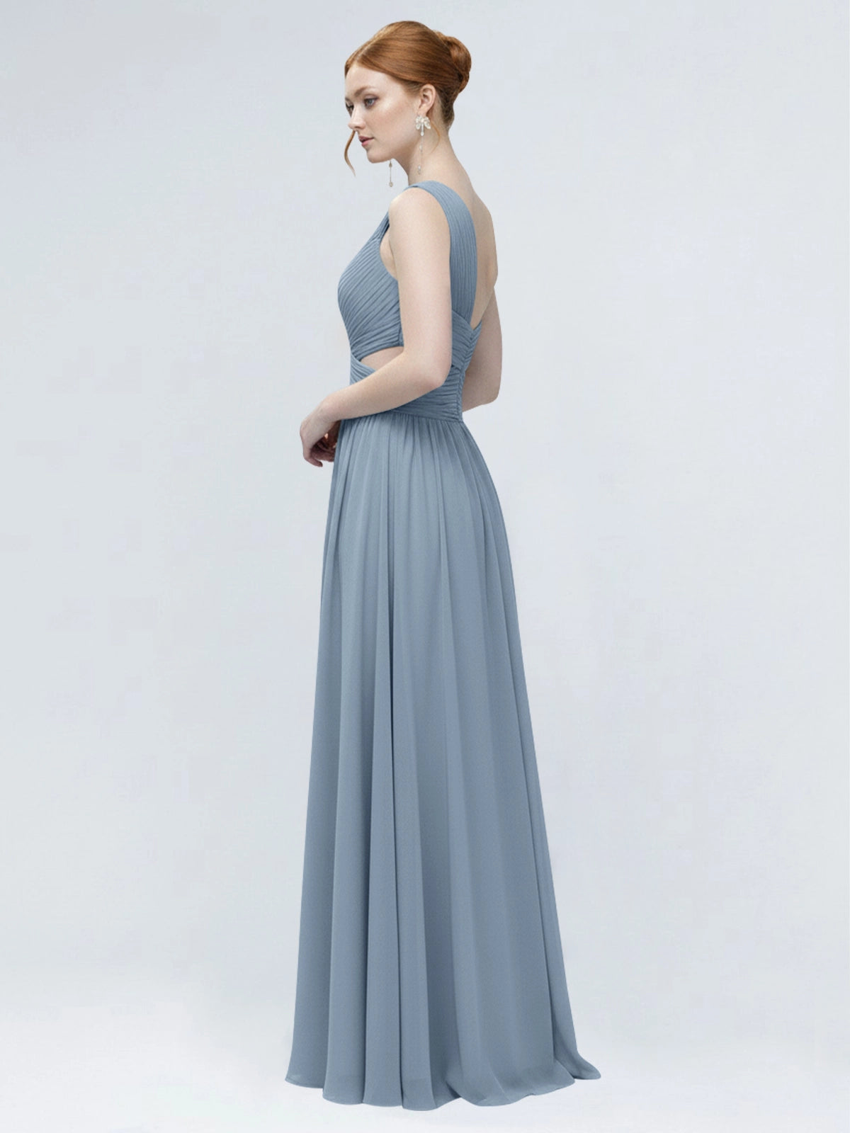 One-Shoulder Side Cut-Out Bridesmaid Dress 