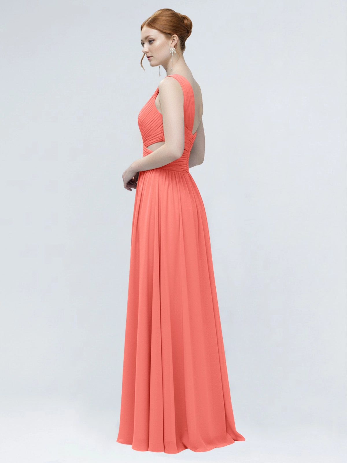 One-Shoulder Side Cut-Out Bridesmaid Dress 