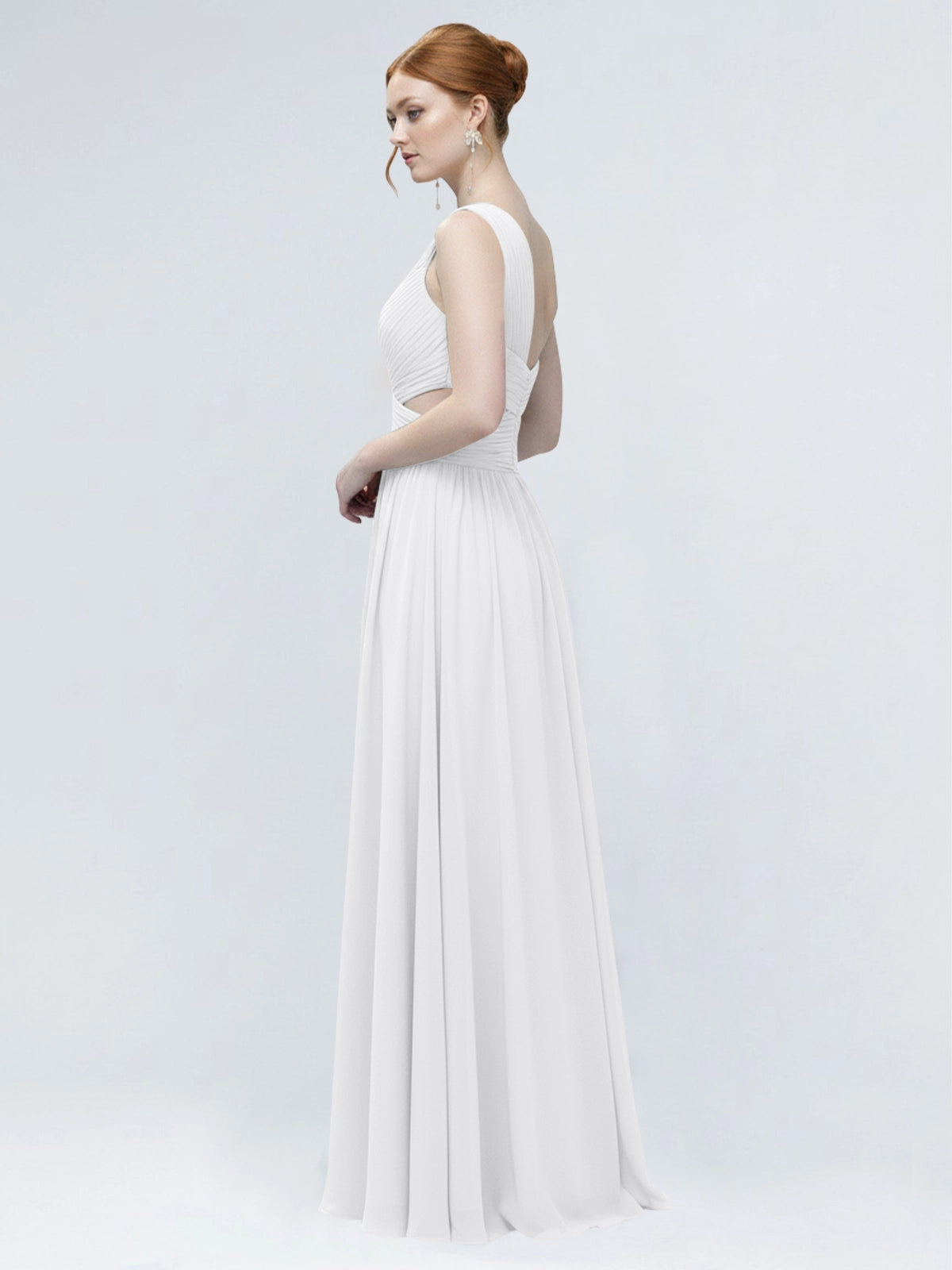 One-Shoulder Side Cut-Out Bridesmaid Dress 