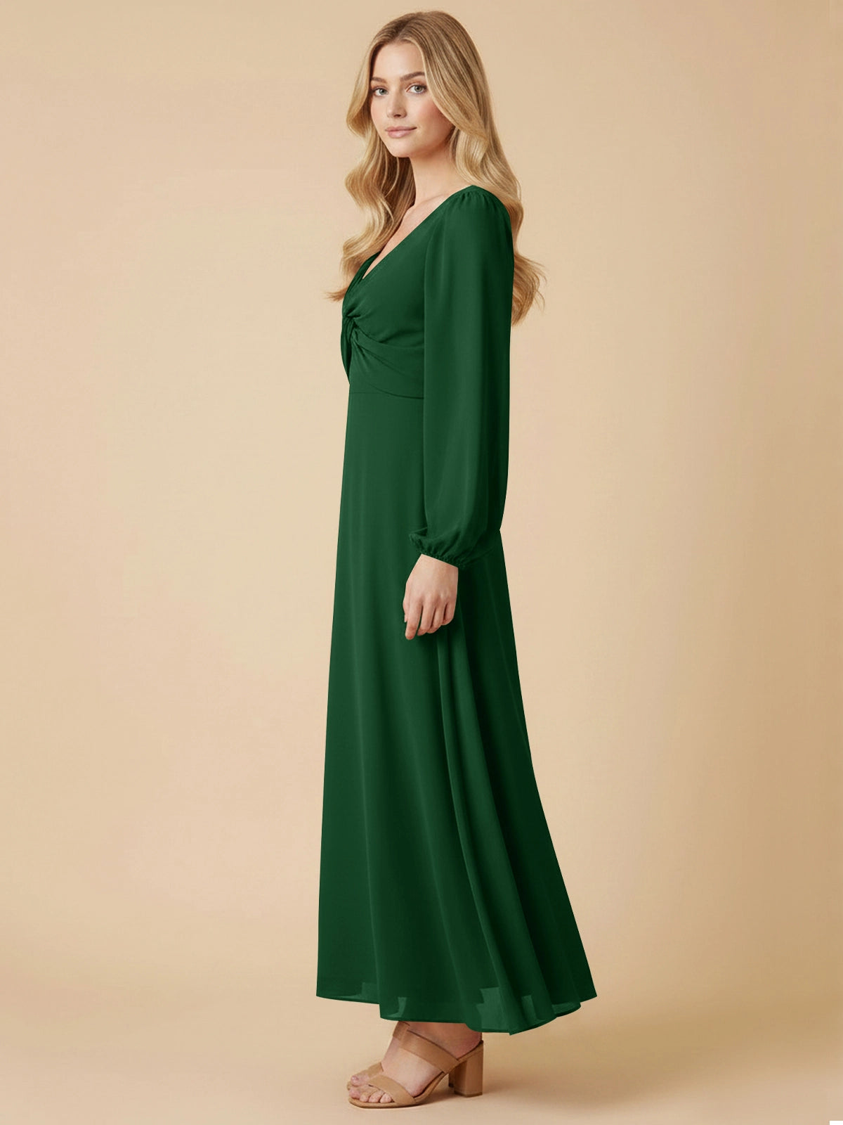 A-line Bridesmaid Dress with Long Sleeves 