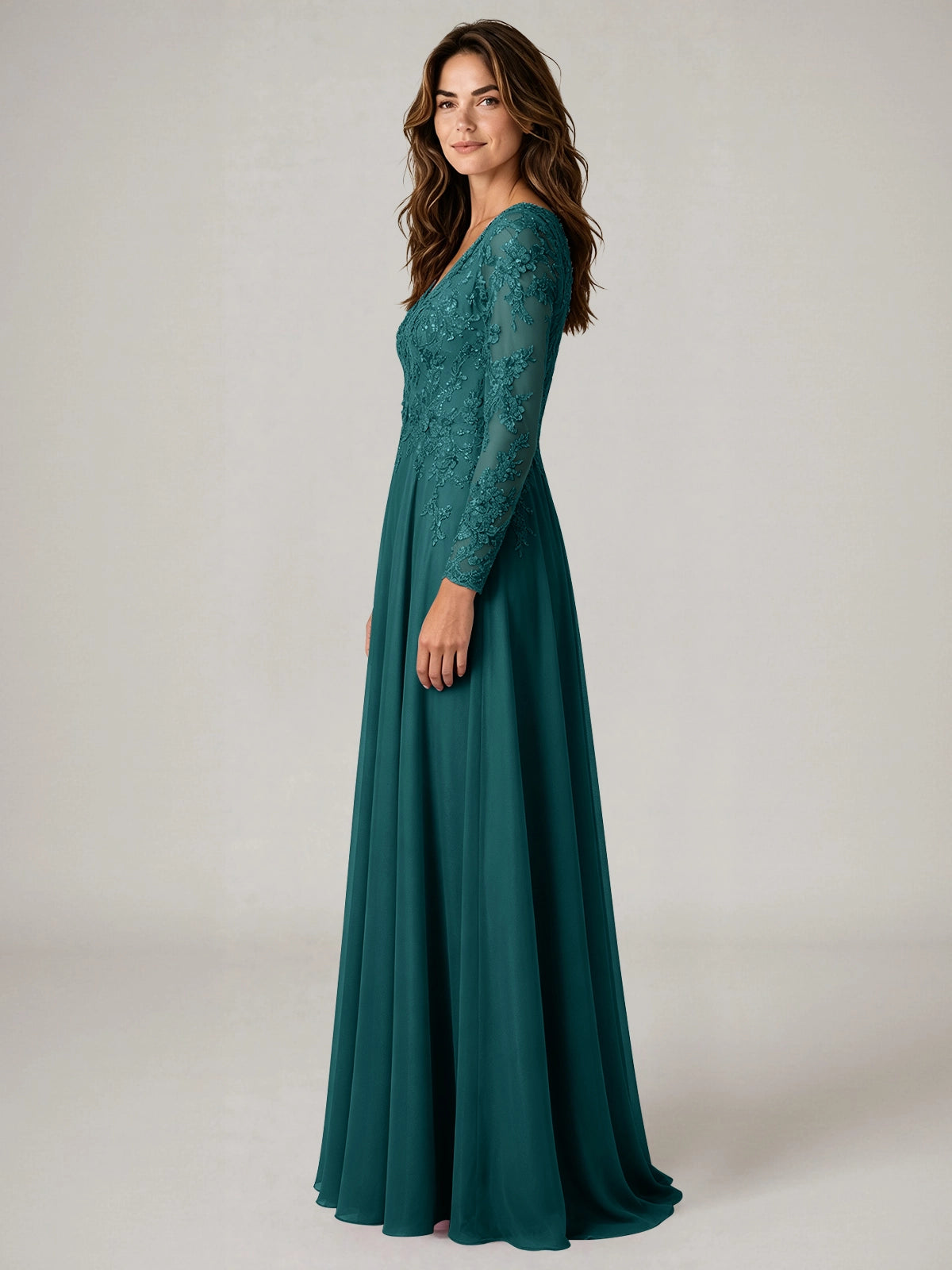 A-line Mother of the Bride Dress with Appliques