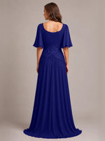 Cowl Neck Mother of the Bride Dress with Applique 