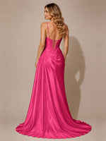Silk-like Prom Dress with Appliques