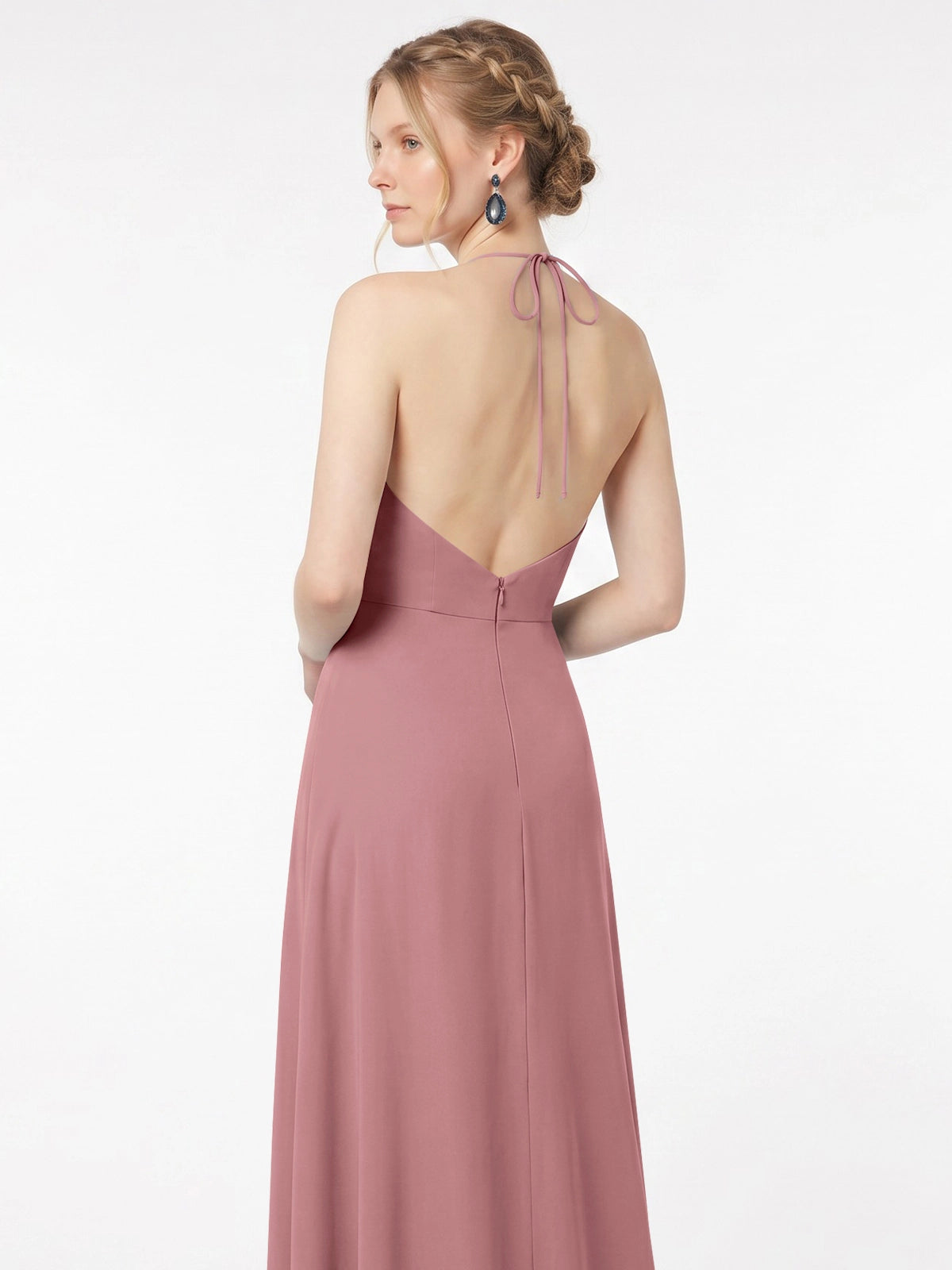 Chiffon Bridesmaid Dress with Halter 