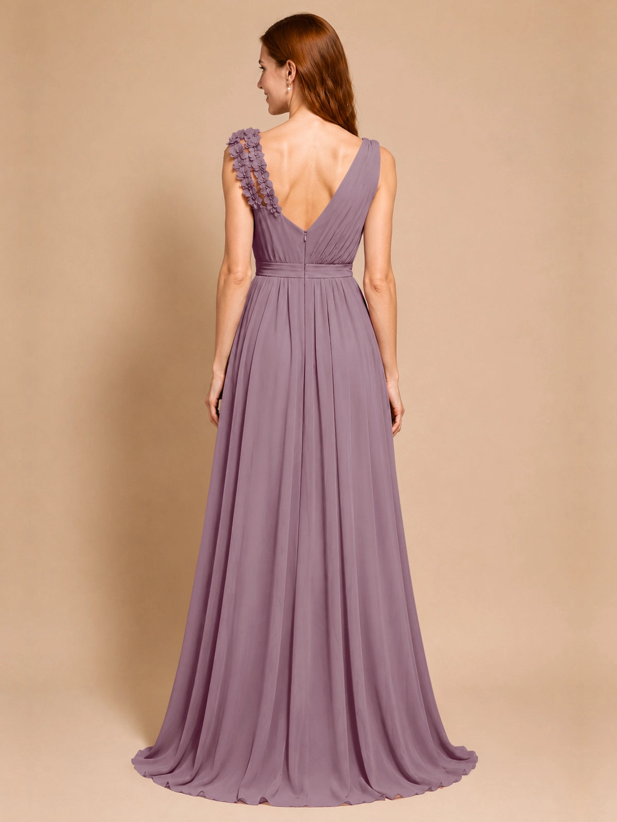 Chiffon Prom Dress with Appliques