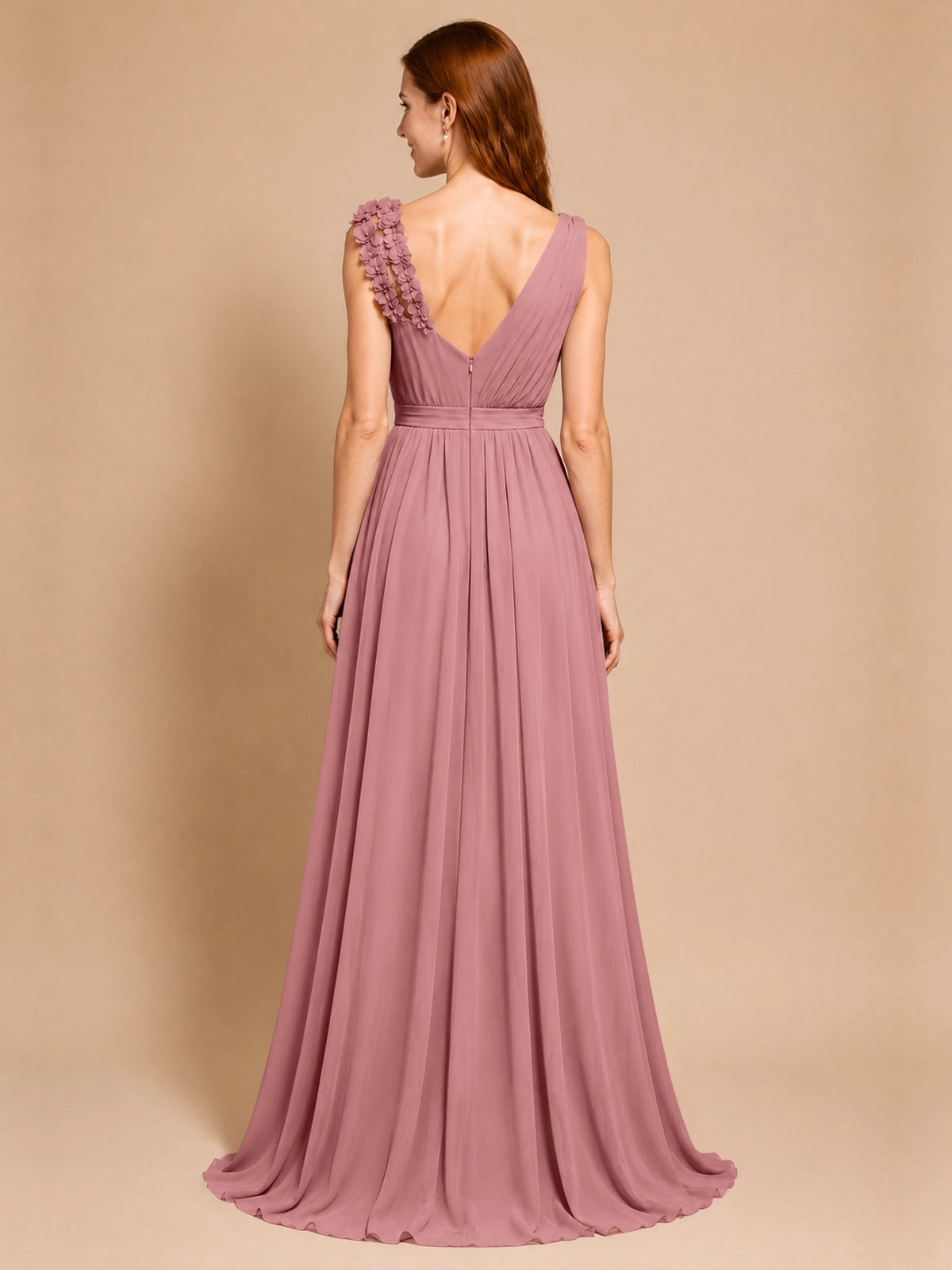 Chiffon Prom Dress with Appliques