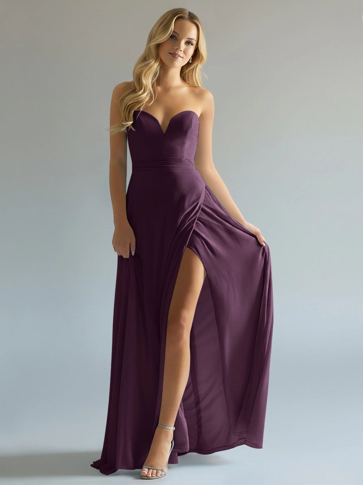 Sweetheart Bridesmaid Dress with Slit 