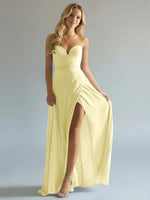 Sweetheart Bridesmaid Dress with Slit 