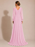 Chiffon Mother of the Bride Dress with Long Sleeves 