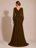 Chiffon Mother of the Bride Dress with Long Sleeves 