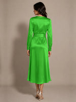 Silk-like Mother of the Bride Dress with Self-Tie Sash 