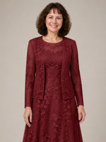 A-line Mother of the Bride Dress with Lace 