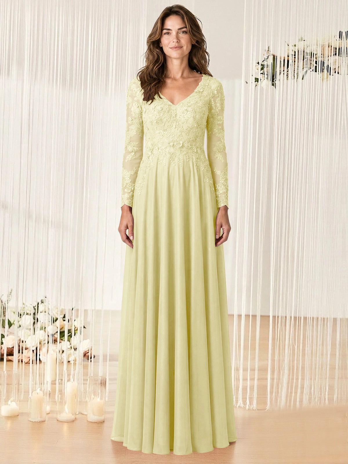 A-line Mother of the Bride Dress with Appliques