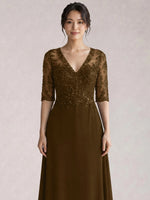 Lace Mother of the Bride Dress with Half Sleeves