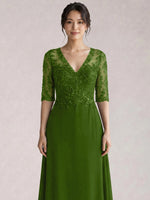 Lace Mother of the Bride Dress with Half Sleeves