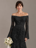 Lace Wedding Dress with Off-the-Shoulder 