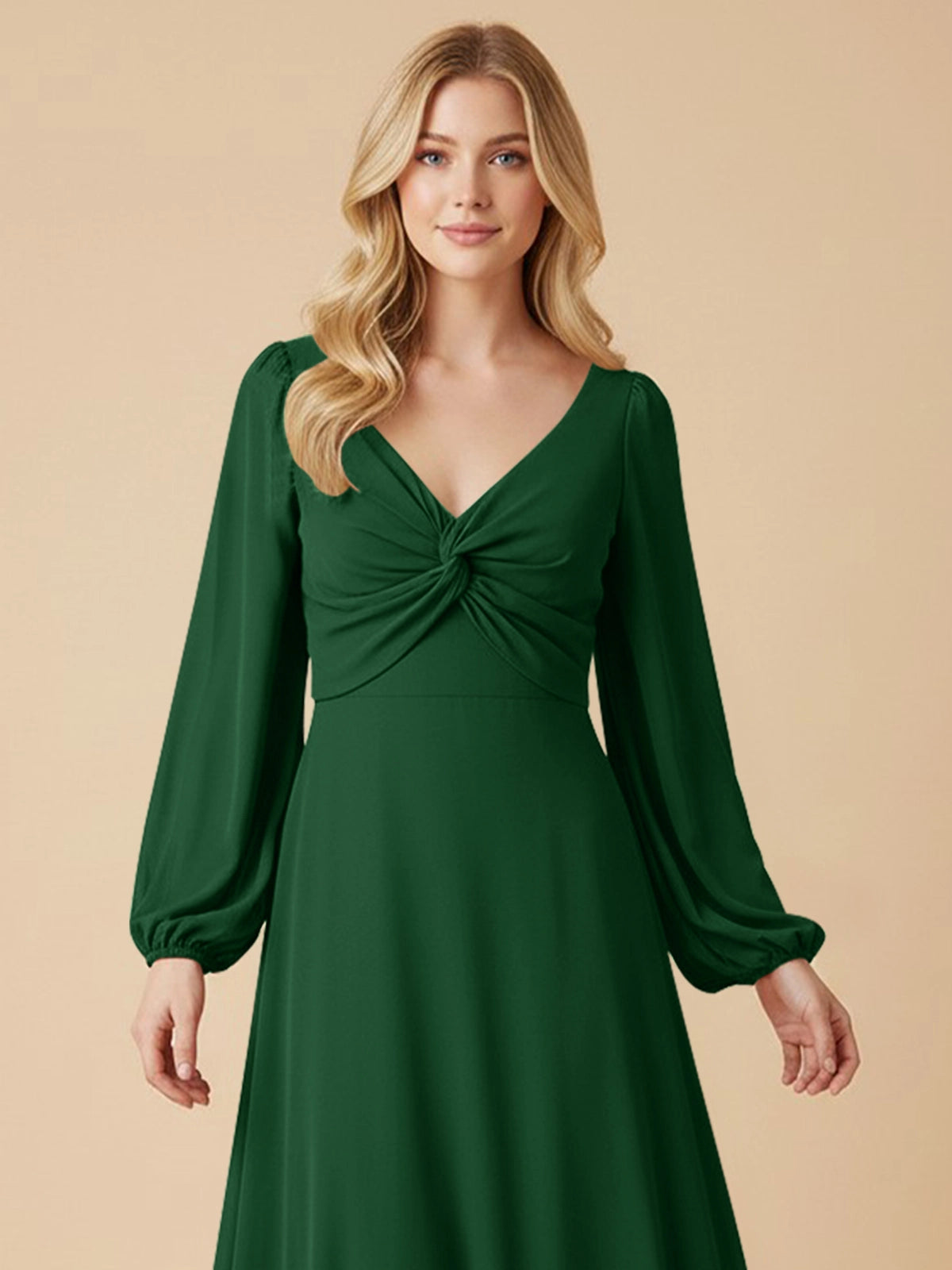 A-line Bridesmaid Dress with Long Sleeves 