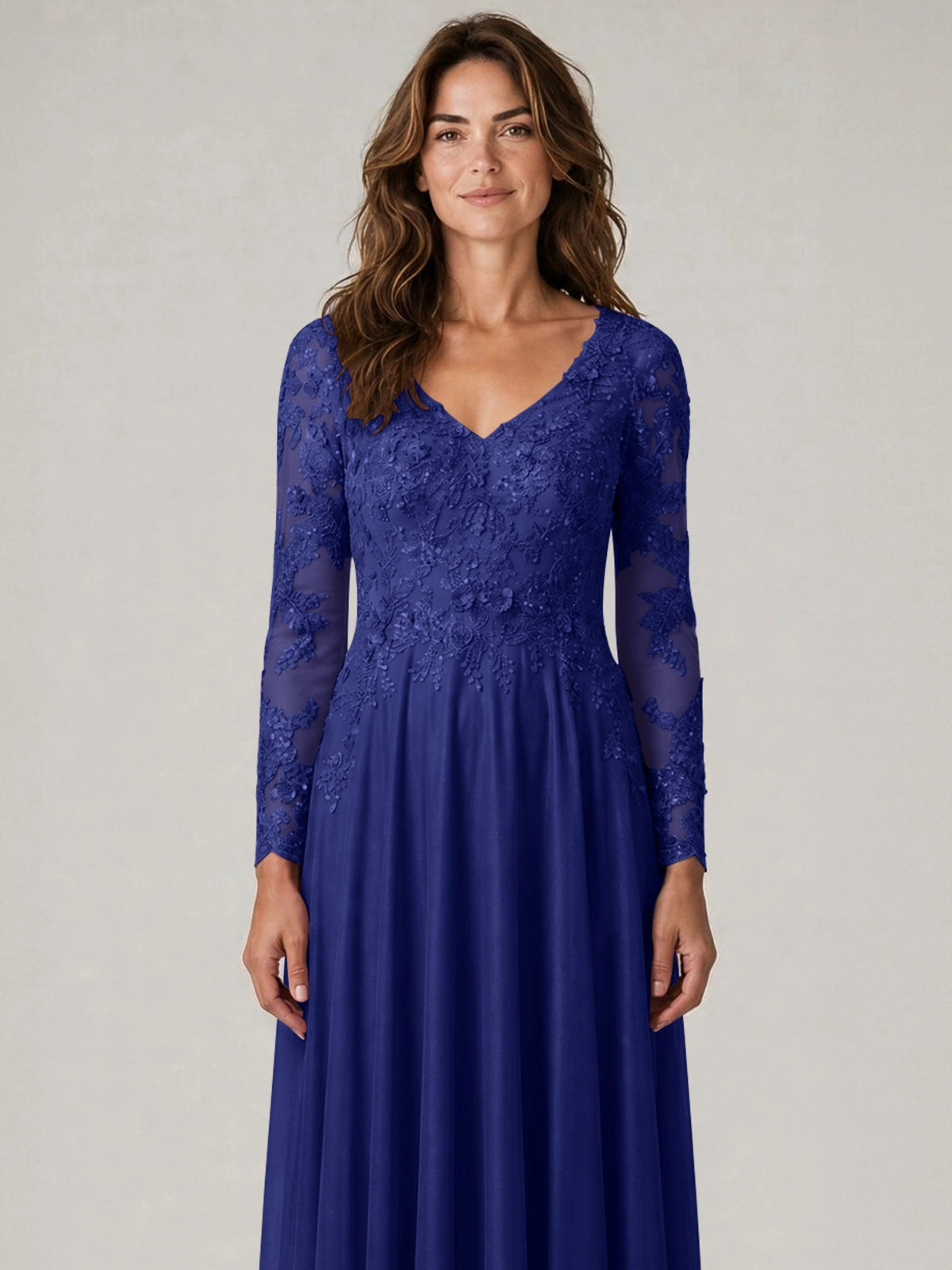 A-line Mother of the Bride Dress with Appliques