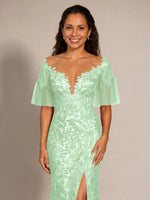 Mermaid Mother of the Bride Dress with V-neck 
