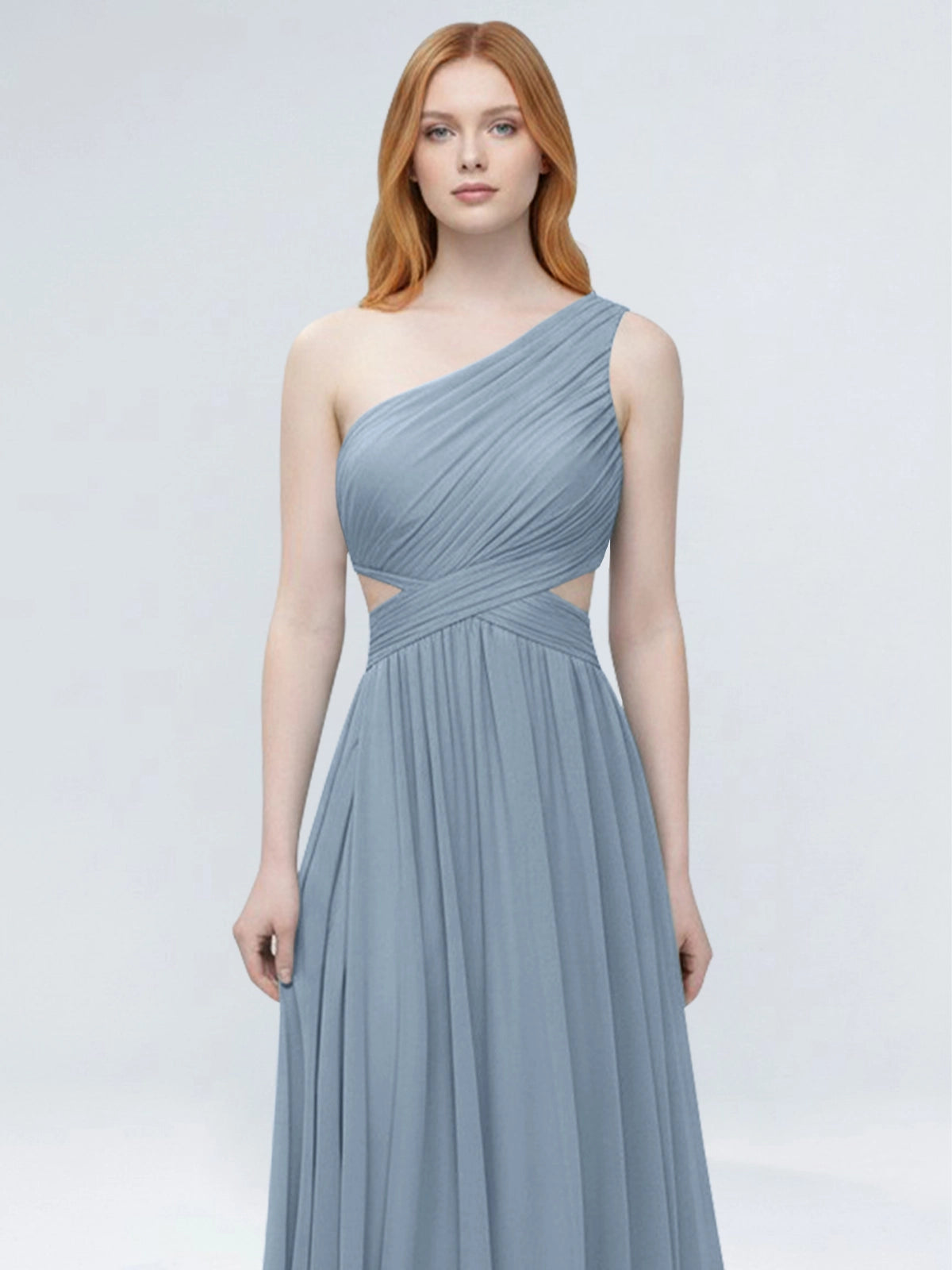 One-Shoulder Side Cut-Out Bridesmaid Dress 
