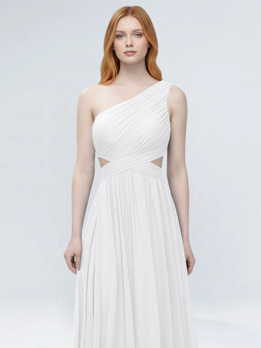 One-Shoulder Side Cut-Out Bridesmaid Dress 