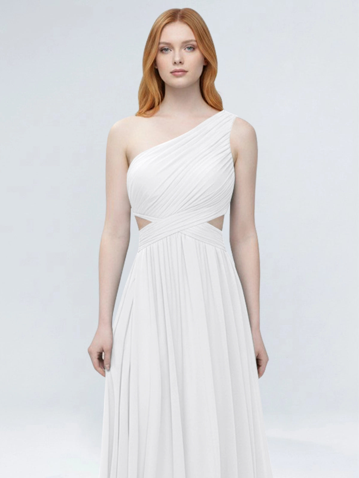 One-Shoulder Side Cut-Out Bridesmaid Dress 