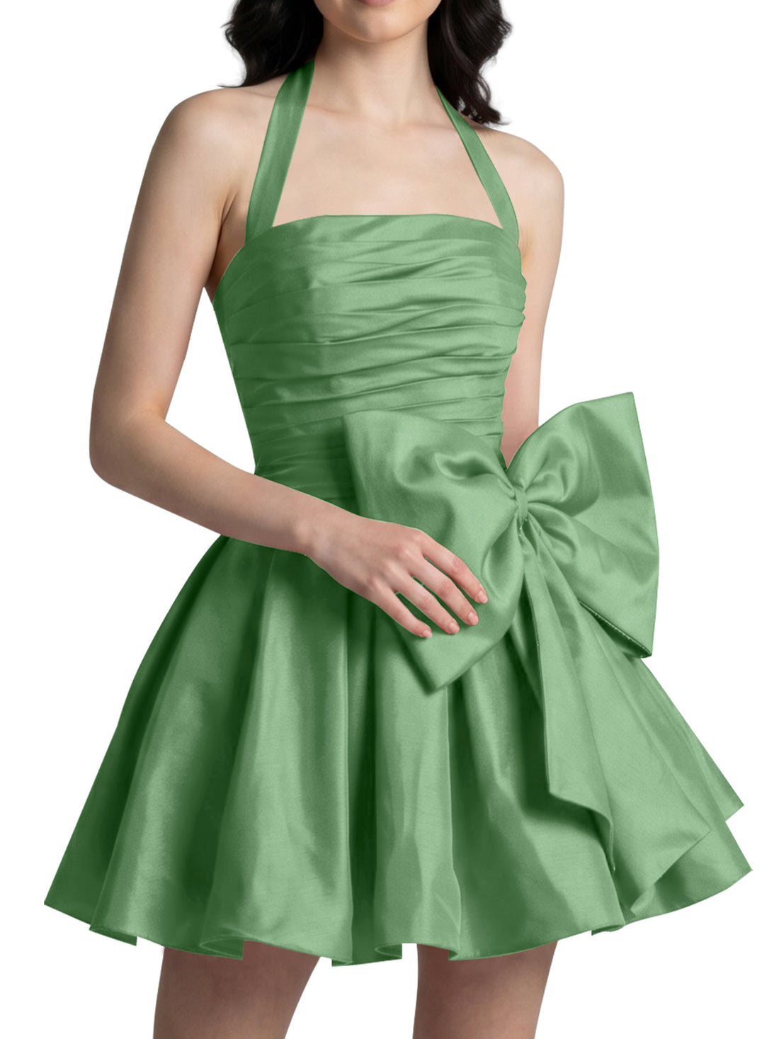 Halter Oversized Bow Mini Dress 