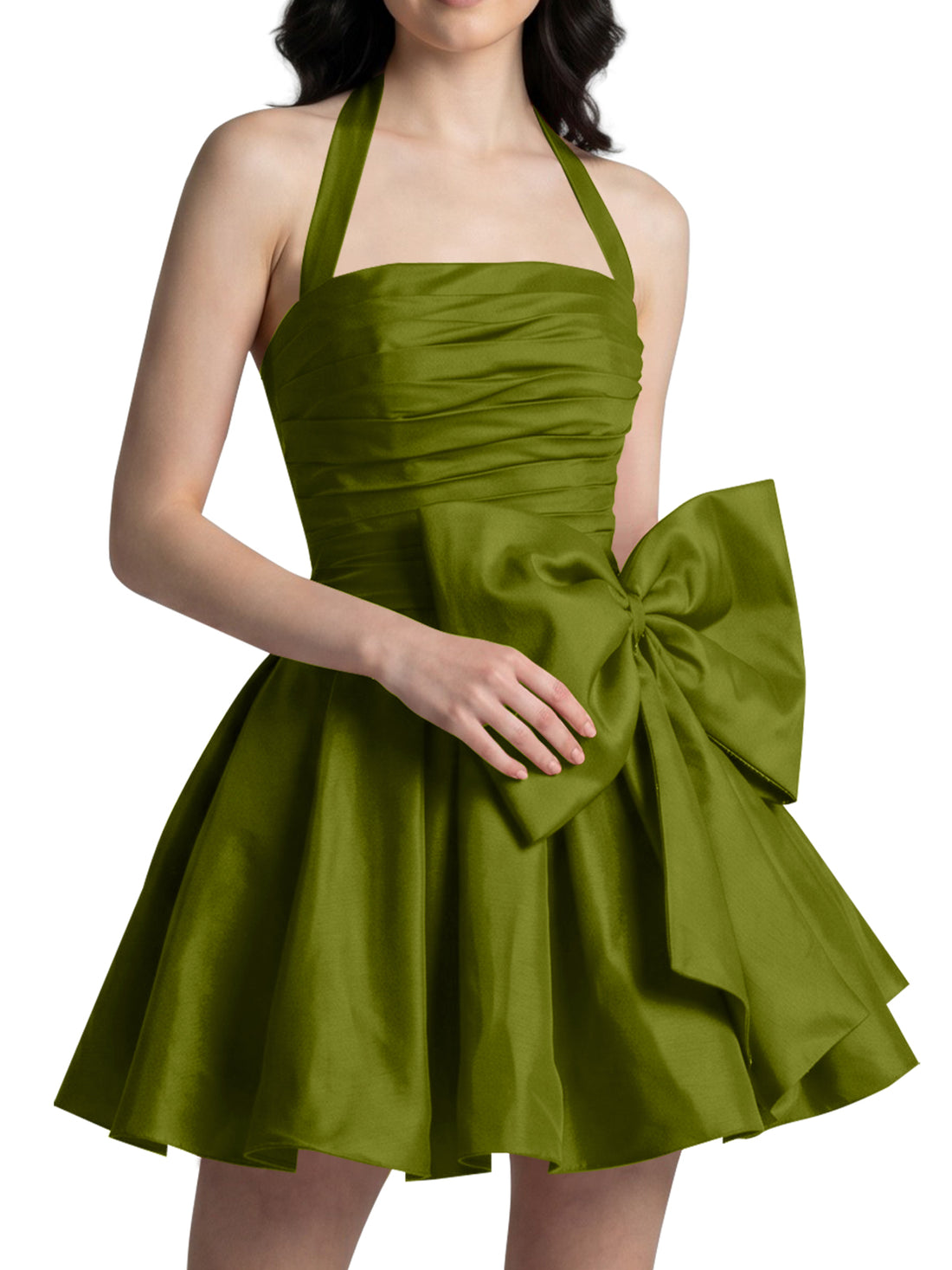 Halter Oversized Bow Mini Dress 