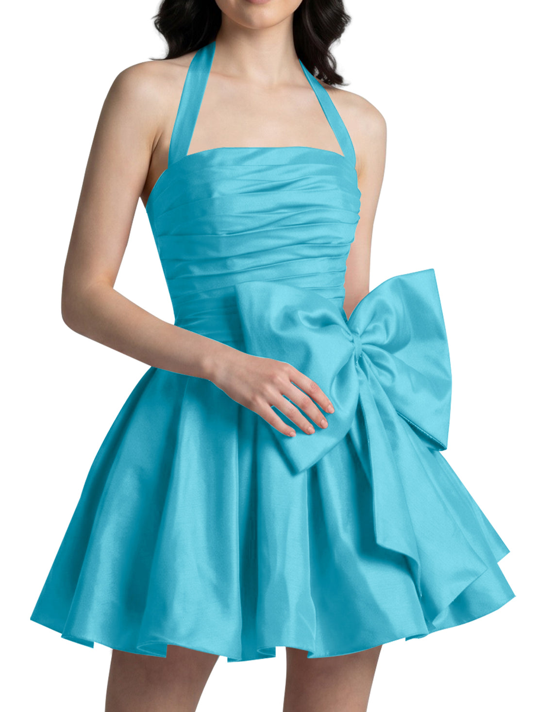 Halter Oversized Bow Mini Dress 